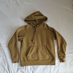 Girlfriend Collective 50/50 Hoodie Sweater Green Tan Size XS